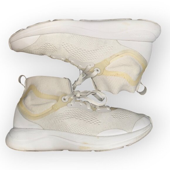 Lululemon Chargefeel Mid Workout Shoe Womens 8M White Mesh Sock Ankle Running - Picture 5 of 10